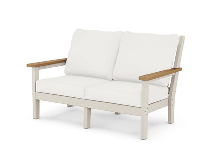 POLYWOOD® Chippendale Deep Seating Loveseat in Sand / Natural / Natural Linen