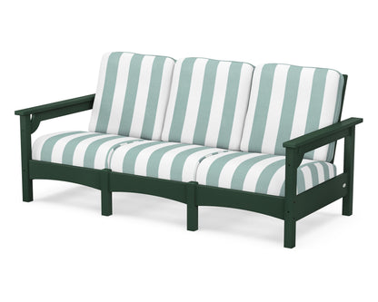POLYWOOD® Club Sofa in Green / Cabana Stripe Glacier Spa