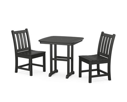 POLYWOOD® Traditional Garden Side Chair 3-Piece Dining Set in Black