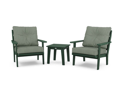 POLYWOOD® Lakeside 3-Piece Deep Seating Chair Set in Green / Cast Sage