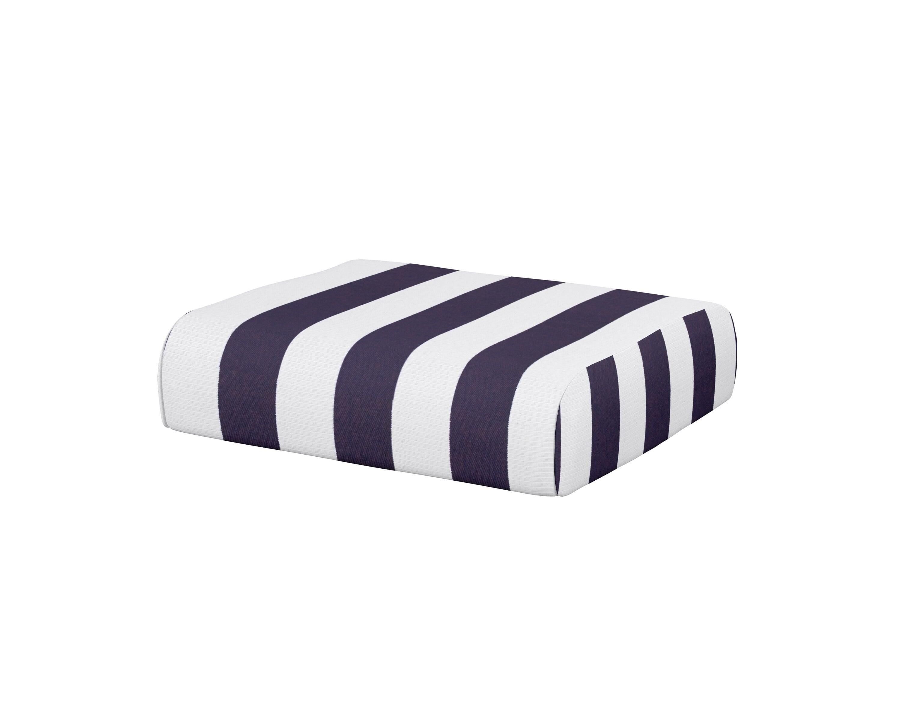 POLYWOOD® Club Ottoman Cushion in Cabana Stripe Navy