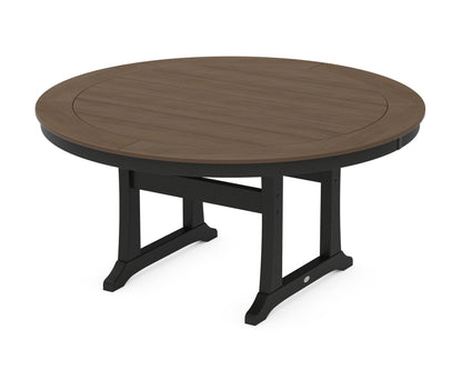 POLYWOOD® Nautical Trestle 60" Round Dining Table in Black / Kona