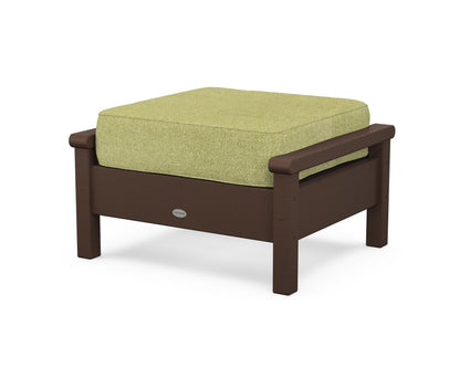 POLYWOOD® Harbour Deep Seating Ottoman in Mahogany / Chartreuse Boucle