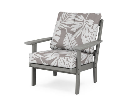 POLYWOOD® Oxford Deep Seating Chair in Slate Grey / Leaf Grey Mist