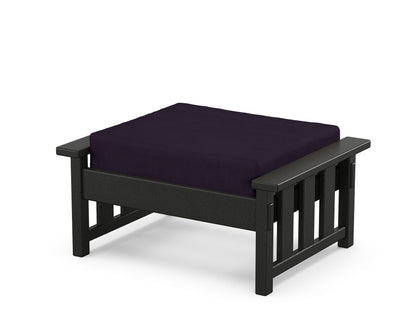 Martha Stewart by POLYWOOD® Acadia Deep Seating Ottoman in Black / Navy Linen
