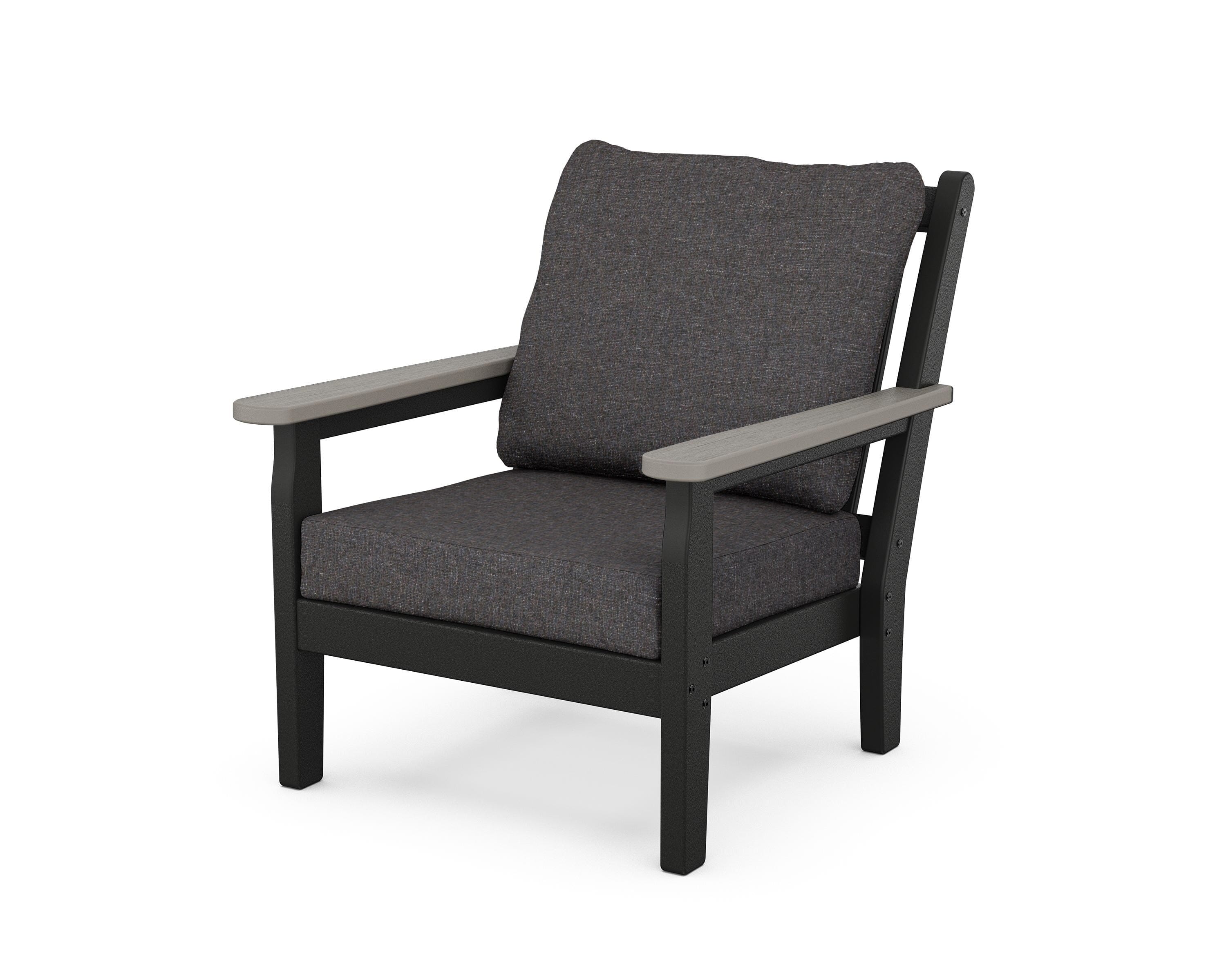 POLYWOOD® Chippendale Deep Seating Chair in Black / Driftwood / Ash Charcoal