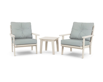 POLYWOOD® Lakeside 3-Piece Deep Seating Chair Set in Sand / Spa