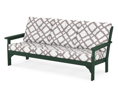 POLYWOOD® Vineyard Deep Seating Sofa in Green / Trellis Grey Mist