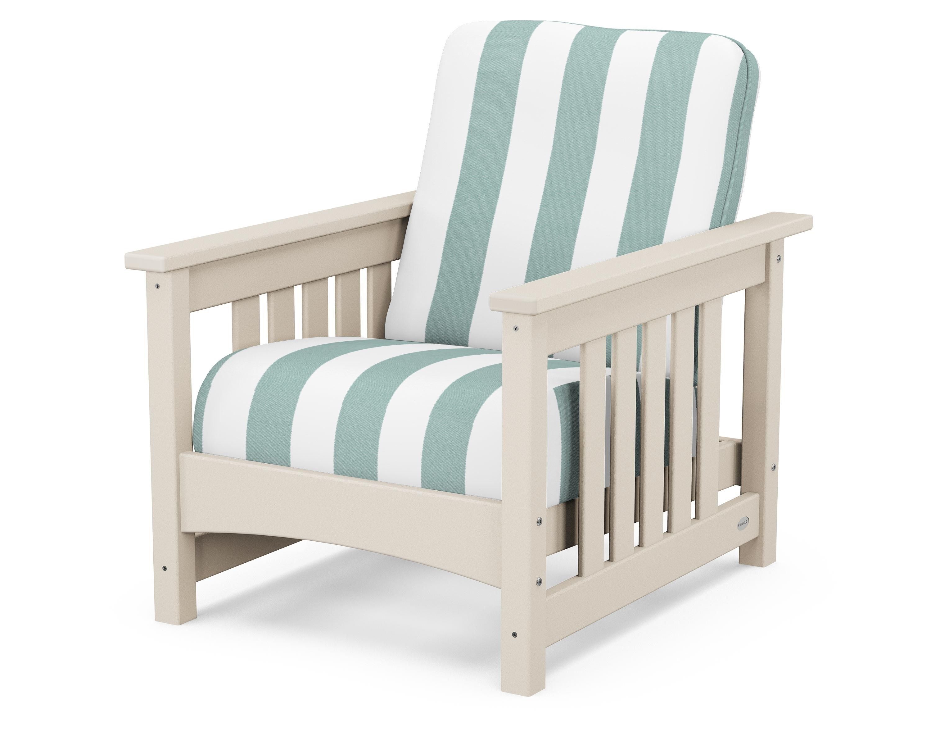 POLYWOOD® Club Mission Chair in Sand / Cabana Stripe Glacier Spa