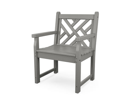 POLYWOOD® Chippendale Garden Arm Chair in Slate Grey
