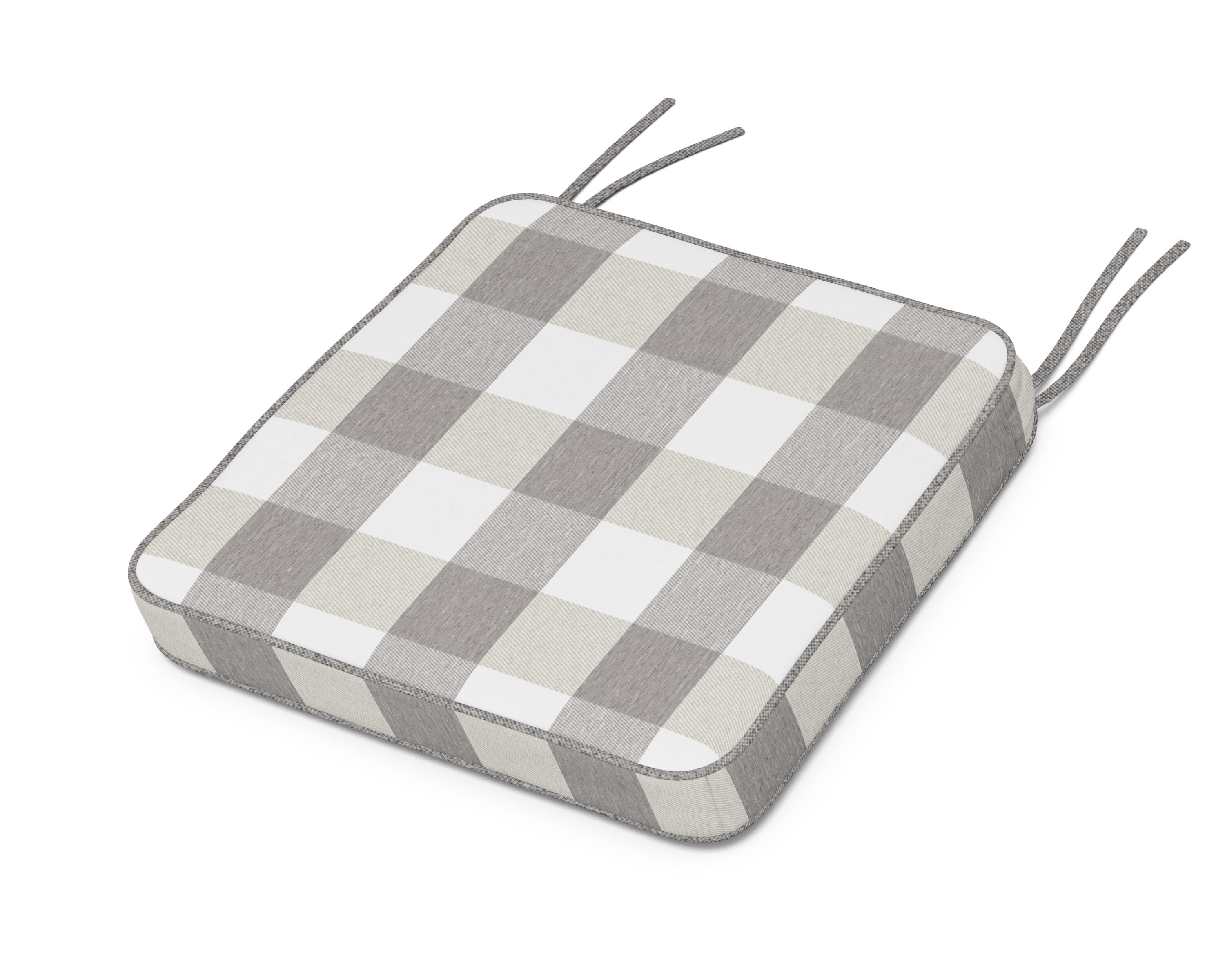 Martha Stewart by POLYWOOD® Chinoiserie Side Chair Seat Cushion in Buffalo Plaid Grey Mist