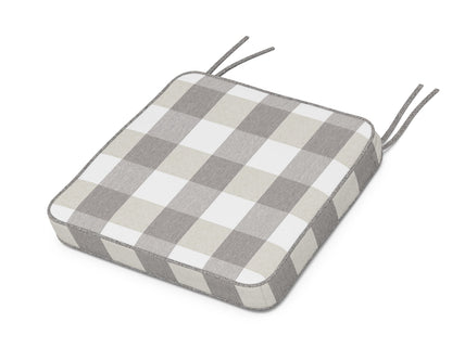 Martha Stewart by POLYWOOD® Chinoiserie Side Chair Seat Cushion in Buffalo Plaid Grey Mist