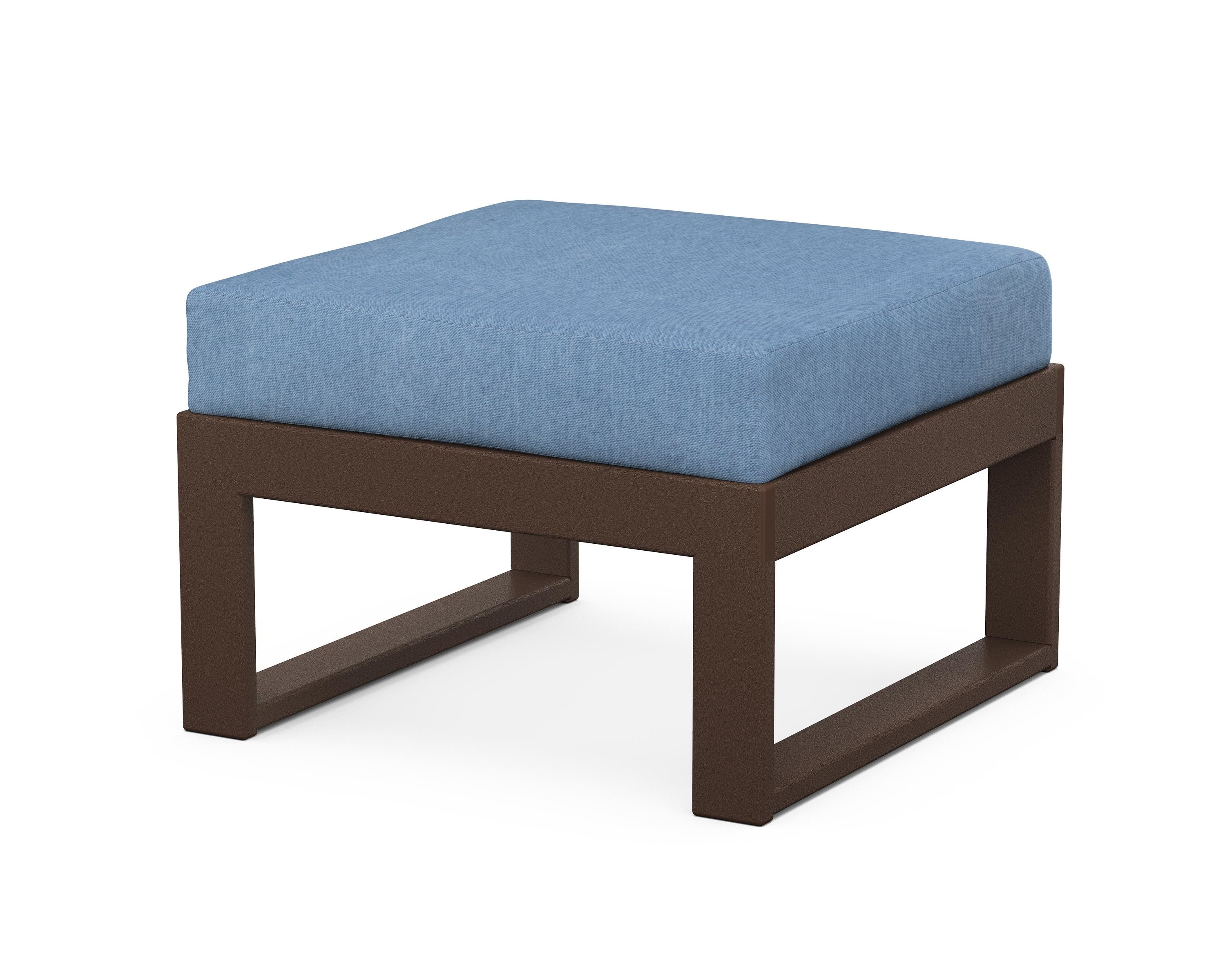 Unbranded Modular Ottoman - Modern in Mahogany / Sky Blue