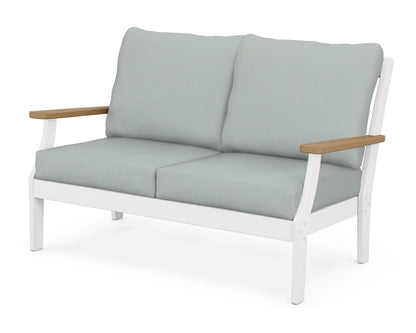 POLYWOOD® Braxton Deep Seating Loveseat in White / Natural / Spa