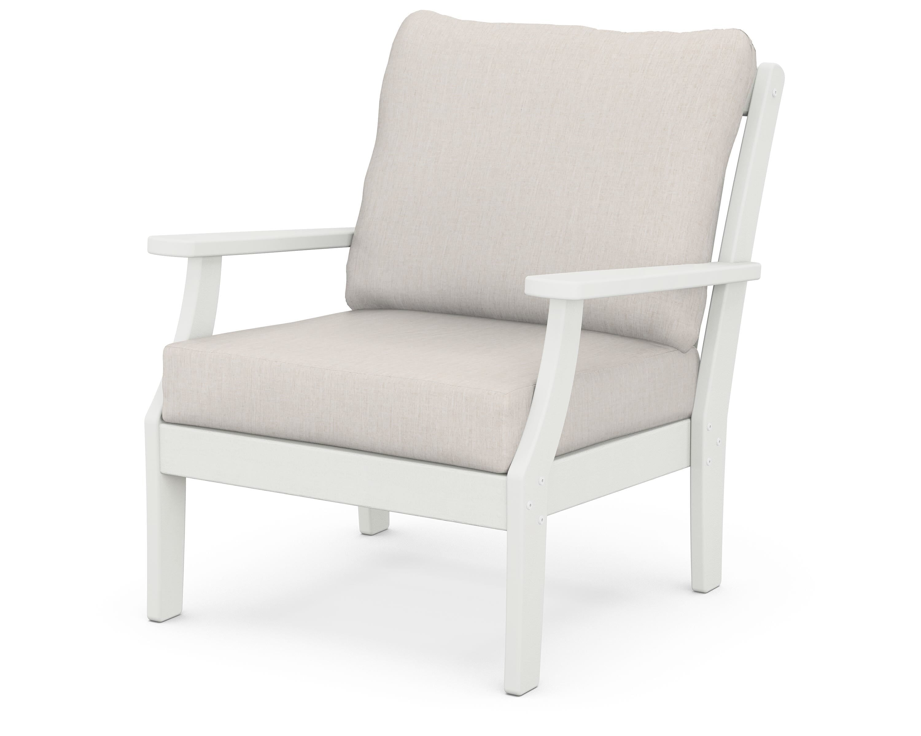 POLYWOOD® Braxton Deep Seating Chair in Vintage White / Cast Ash