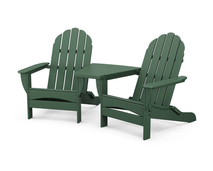 POLYWOOD® Classic Oversized Adirondacks with Angled Connecting Table in Green