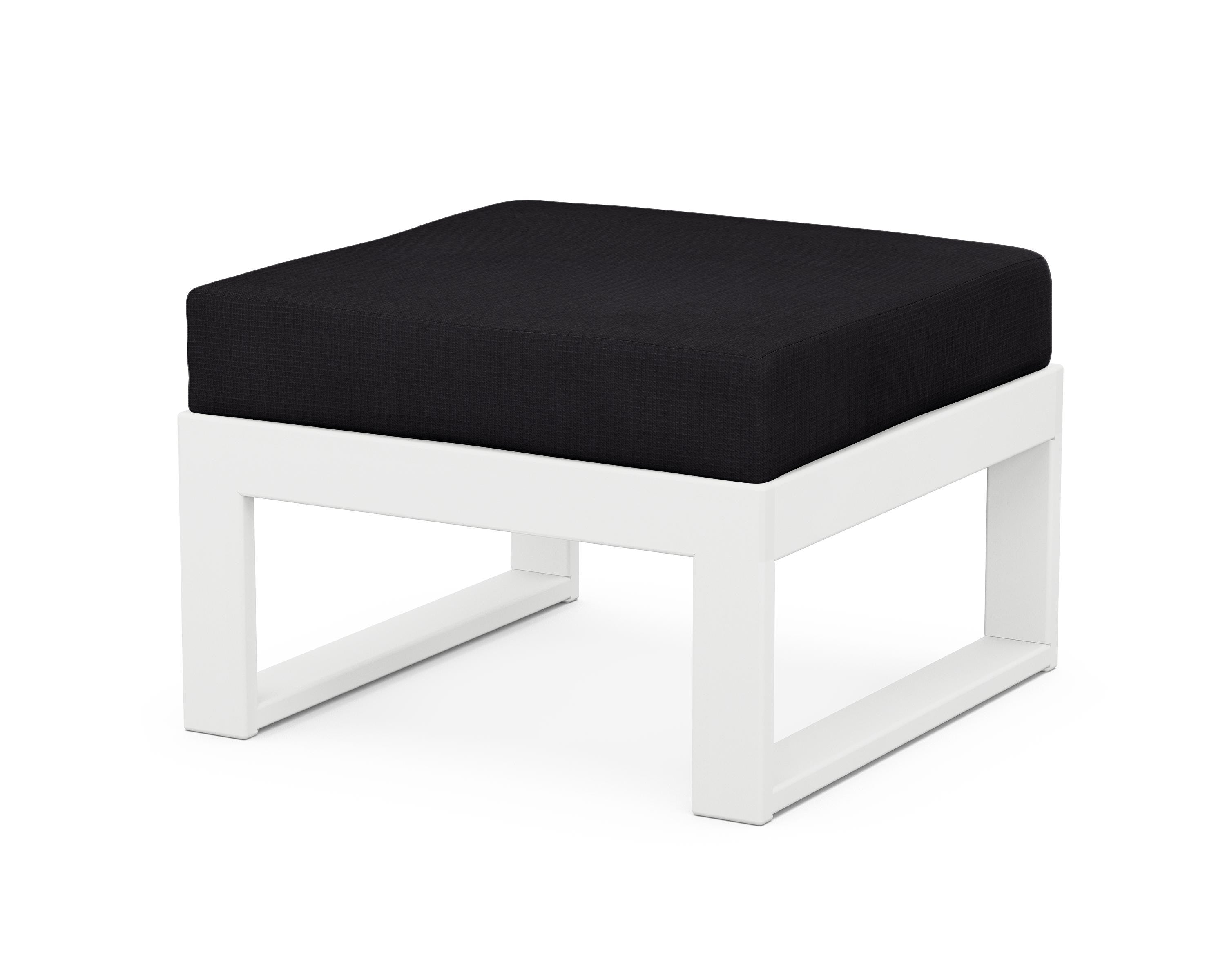 Unbranded Modular Ottoman - Modern in White / Midnight Linen