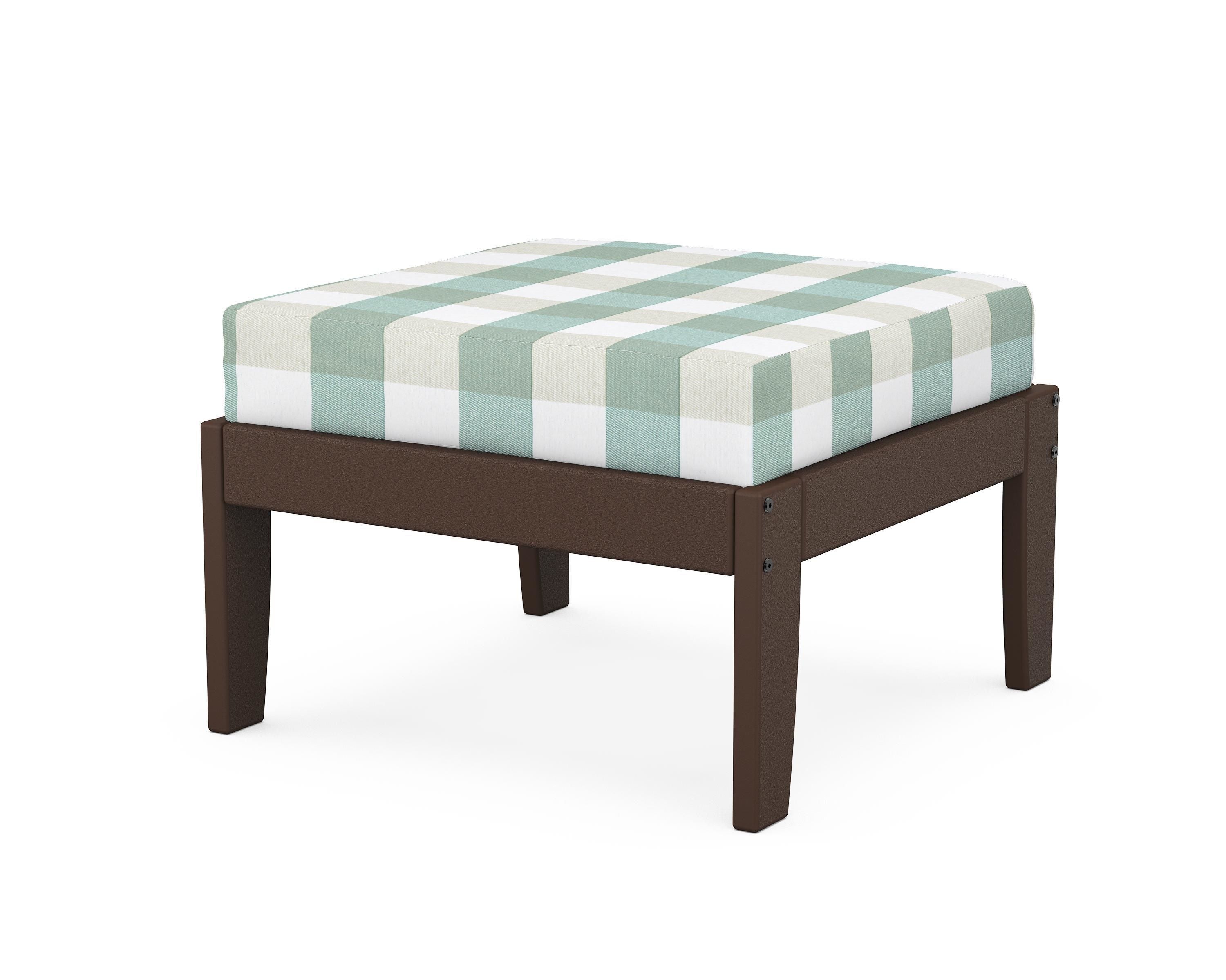 Unbranded Modular Ottoman - Classic in Mahogany / Buffalo Plaid Glacier Spa