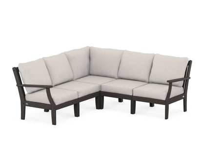 POLYWOOD® Braxton Modular 5-Piece Deep Seating Set in Vintage Coffee / Cast Ash