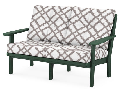 POLYWOOD® Lakeside Deep Seating Loveseat in Green / Trellis Grey Mist