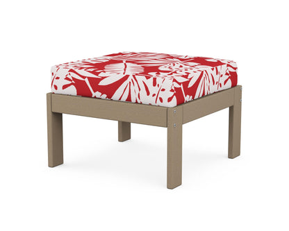 POLYWOOD® Vineyard Modular Ottoman in Vintage Sahara / Leaf Crimson