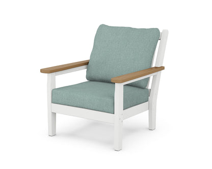 POLYWOOD® Chippendale Deep Seating Chair in White / Natural / Glacier Spa