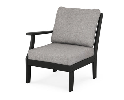 POLYWOOD® Braxton Modular Left Arm Chair in Black / Grey Mist