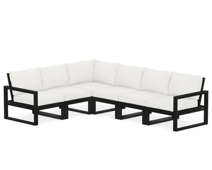 POLYWOOD® EDGE 6-Piece Modular Deep Seating Set in Black / Natural Linen