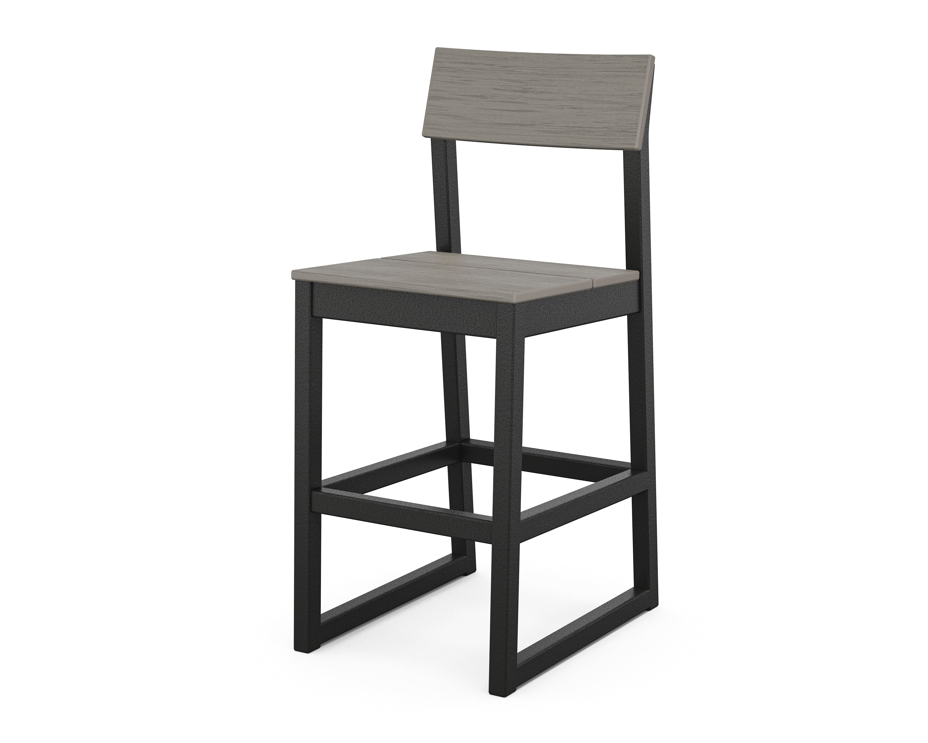 POLYWOOD® EDGE Bar Side Chair in Black / Driftwood