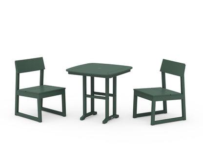 POLYWOOD® EDGE Side Chair 3-Piece Dining Set in Green