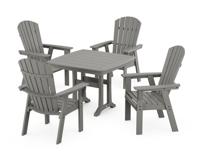 POLYWOOD® Nautical Adirondack 5-Piece Dining Set with Trestle Legs in Slate Grey