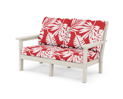POLYWOOD® Chippendale Deep Seating Loveseat in Sand / Leaf Crimson