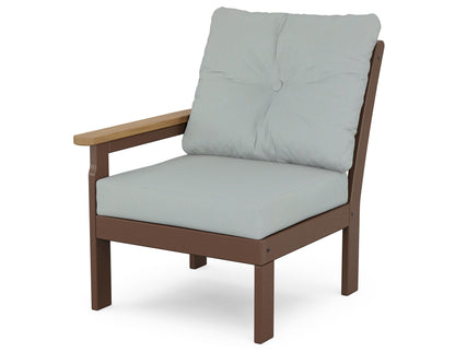 POLYWOOD® Vineyard Modular Left Arm Chair in Mahogany / Natural / Spa