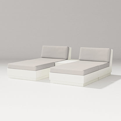 PW Designer Series Elevate Double Chaise Set in Vintage White / Cast Ash
