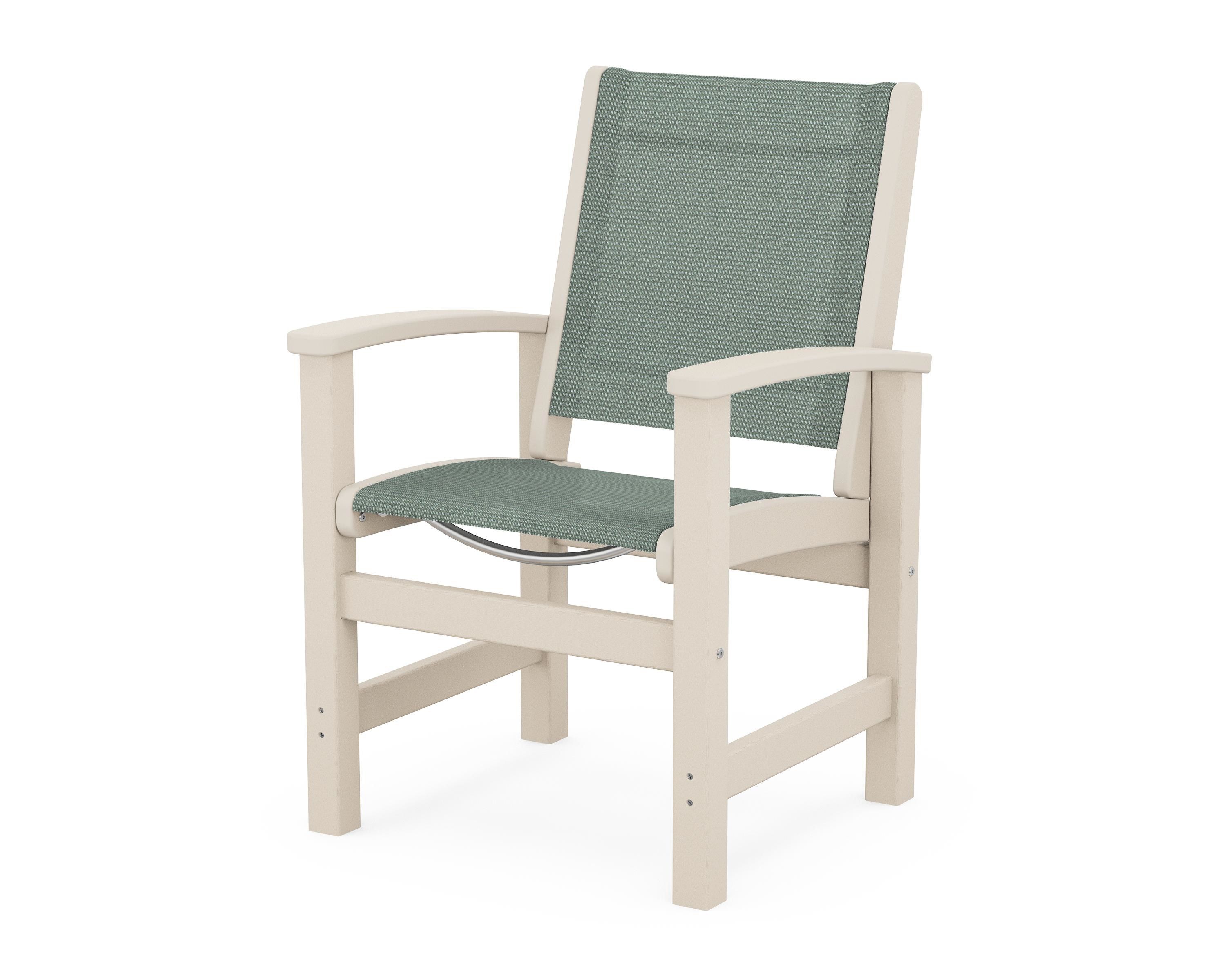 POLYWOOD® Coastal Dining Chair in Sand / Dupioni Sea Mist Sling