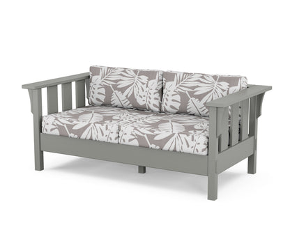 Martha Stewart by POLYWOOD® Acadia Deep Seating Loveseat in Slate Grey / Leaf Grey Mist