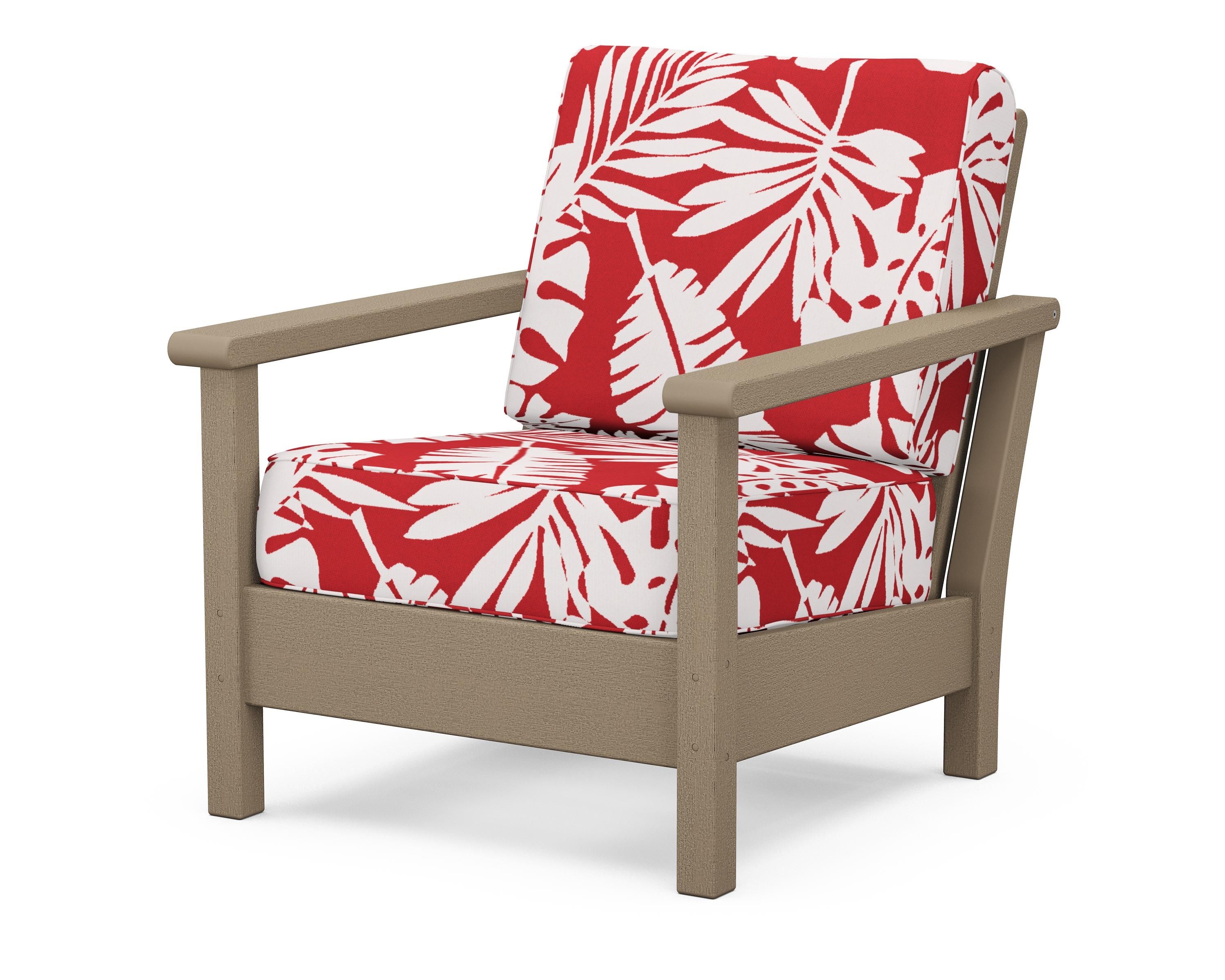 POLYWOOD® Harbour Deep Seating Chair in Vintage Sahara / Leaf Crimson