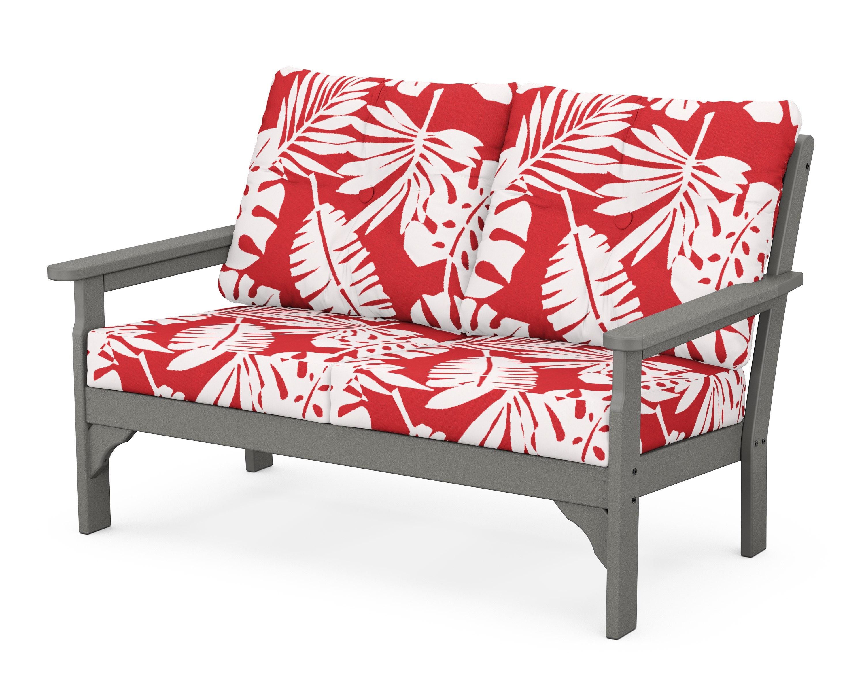 POLYWOOD® Vineyard Deep Seating Loveseat in Slate Grey / Leaf Crimson