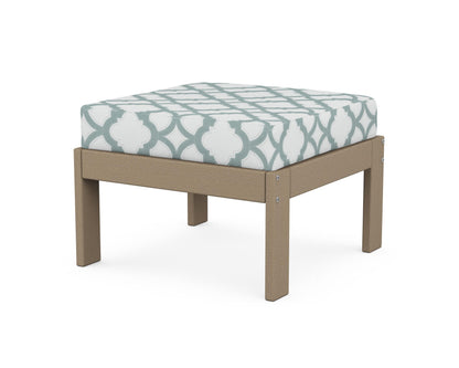 POLYWOOD® Vineyard Modular Ottoman in Vintage Sahara / Trellis Glacier Spa