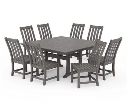 Vineyard 9-Piece Farmhouse Trestle Dining Set