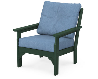 POLYWOOD® Vineyard Deep Seating Chair in Green / Sky Blue