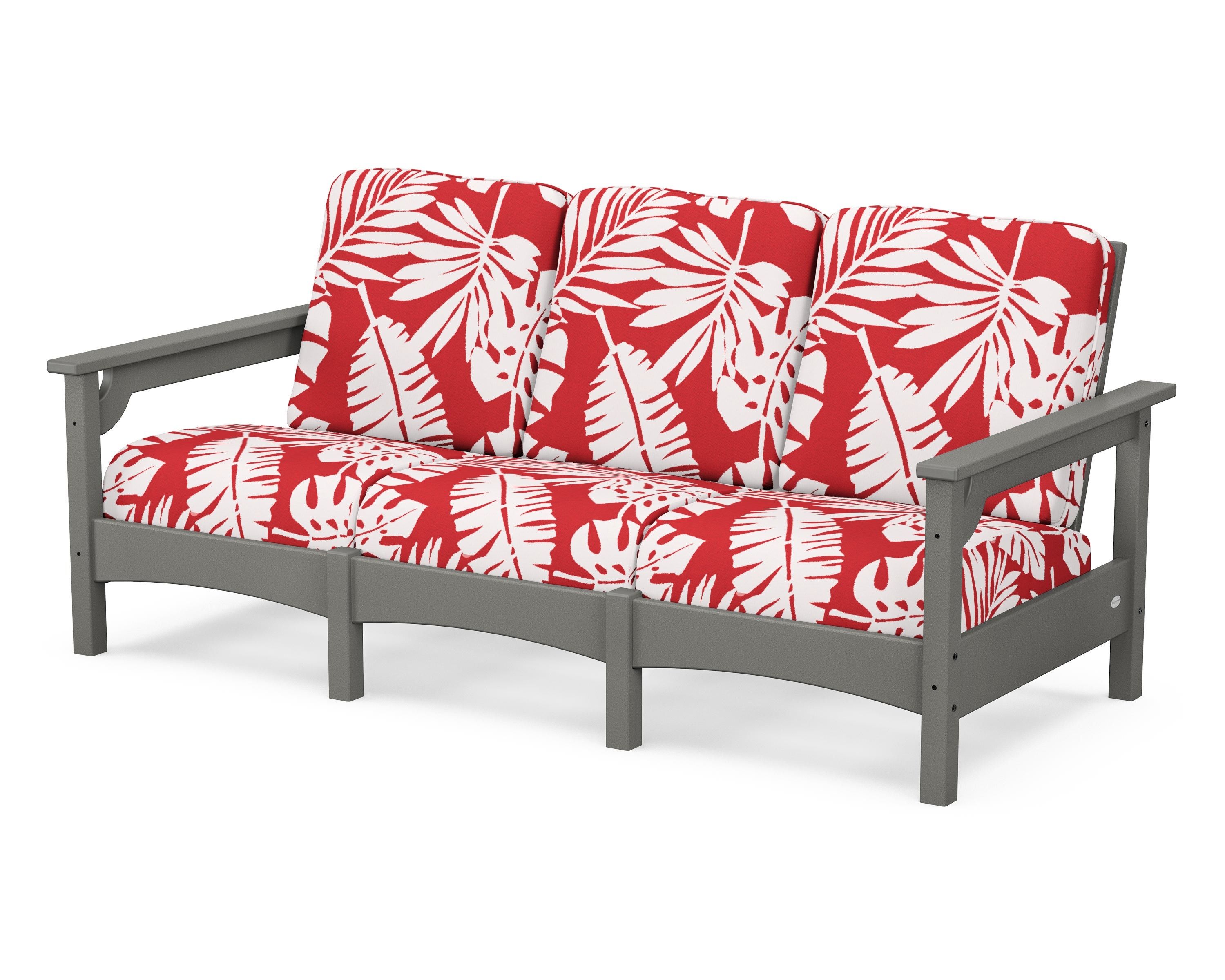 POLYWOOD® Club Sofa in Slate Grey / Leaf Crimson
