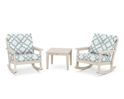POLYWOOD® Vineyard 3-Piece Deep Seating Rocker Set in Sand / Trellis Glacier Spa