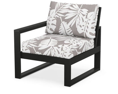POLYWOOD® EDGE Modular Left Arm Chair in Black / Leaf Grey Mist