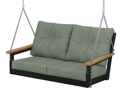 POLYWOOD® Vineyard Deep Seating Swing in Black / Natural / Cast Sage