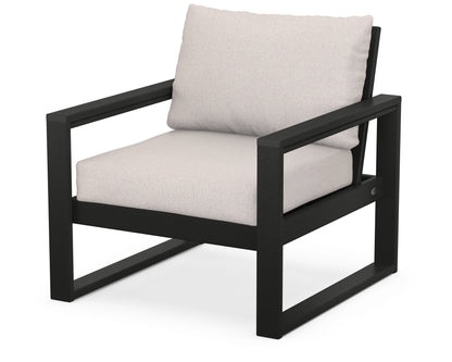 POLYWOOD® EDGE Club Chair in Black / Dune Burlap