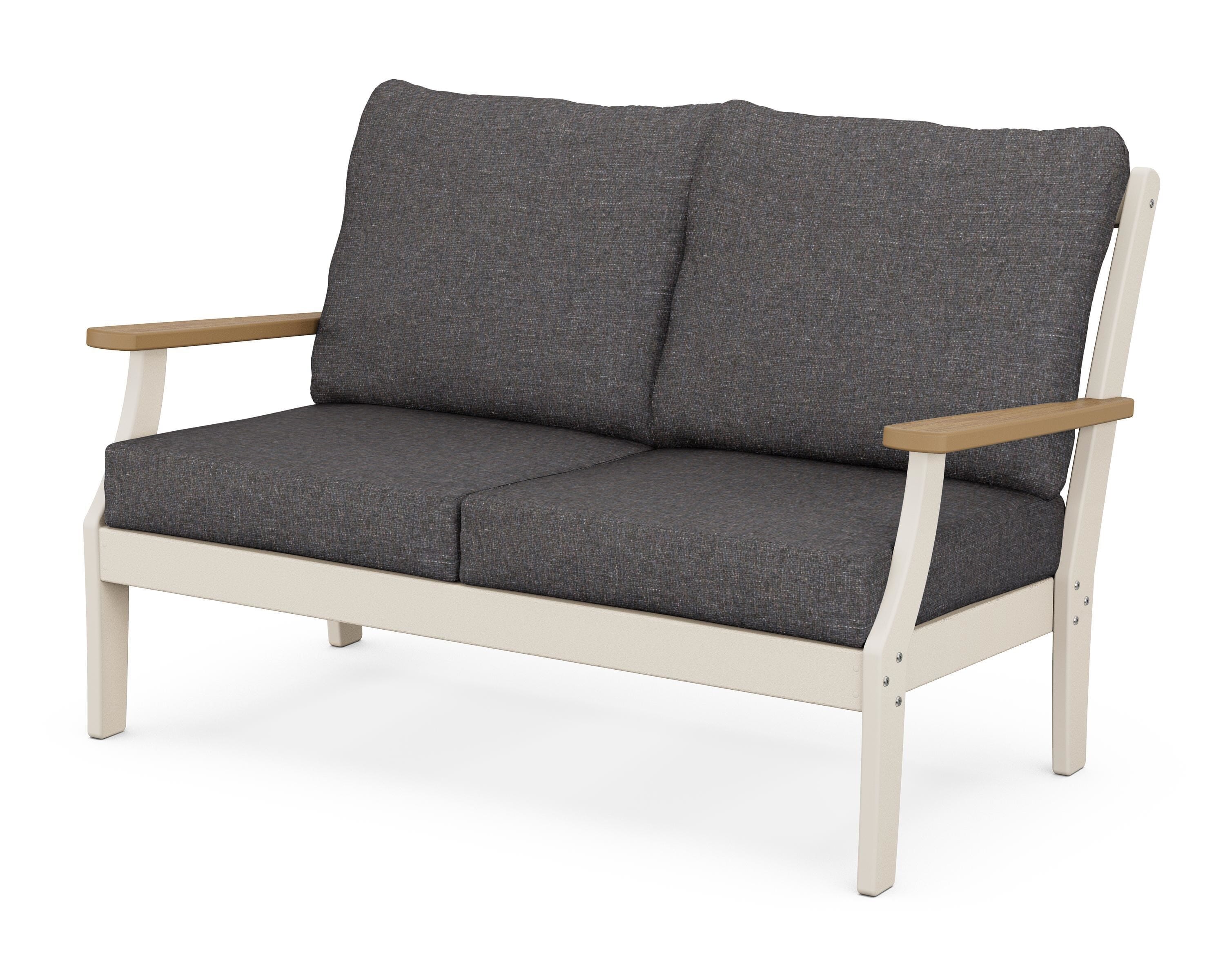 POLYWOOD® Braxton Deep Seating Loveseat in Sand / Natural / Ash Charcoal