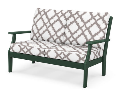 POLYWOOD® Braxton Deep Seating Loveseat in Green / Trellis Grey Mist