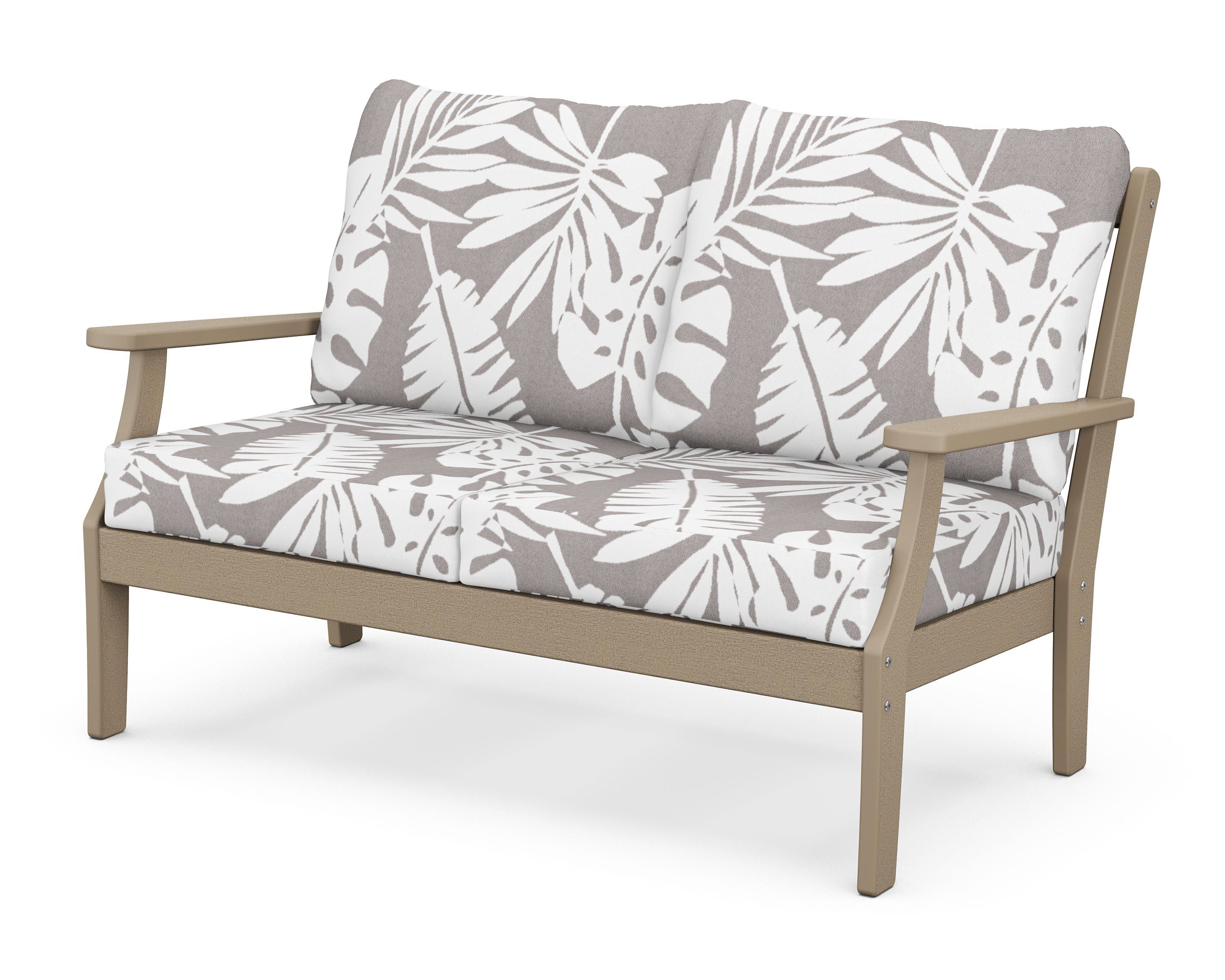 POLYWOOD® Braxton Deep Seating Loveseat in Vintage Sahara / Leaf Grey Mist