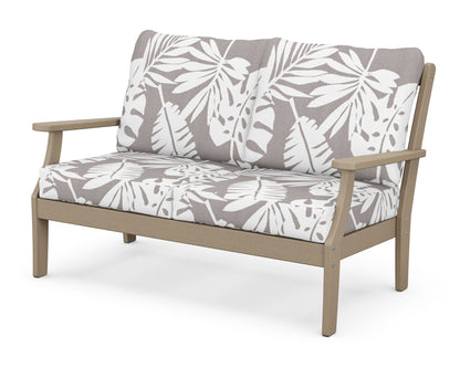 POLYWOOD® Braxton Deep Seating Loveseat in Vintage Sahara / Leaf Grey Mist